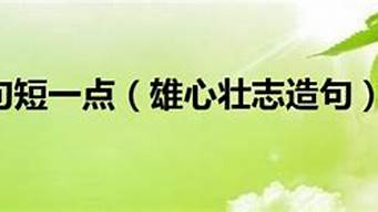 雄心壮志造句短句_雄心壮志造句短句三年级