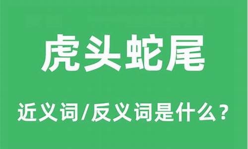 虎头蛇尾是什么意思的意思是什么_虎头蛇尾是什么意思啊